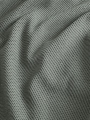 Green Ribbed Textured Grandad Neck T-Shirt - Image 6 of 7