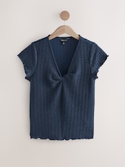 Navy Twist Front T-Shirt - Image 1 of 3