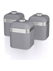 Swan Set of 3 Grey Retro Kitchen Storage Canisters - Image 1 of 4