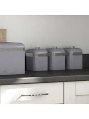Swan Set of 3 Grey Retro Kitchen Storage Canisters - Image 2 of 4