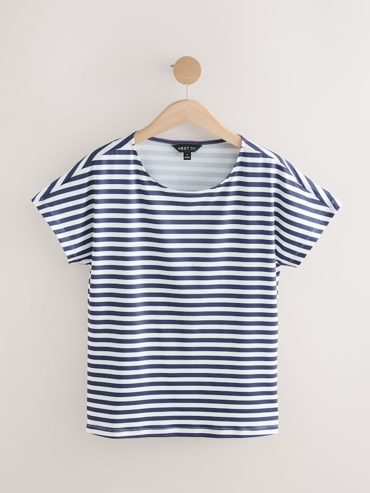 Navy Basic Stripe Round Neck T-Shirt - Image 1 of 3