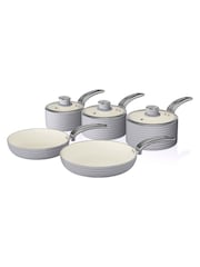 Swan 5 Piece Grey Retro Pan Set - Image 1 of 8