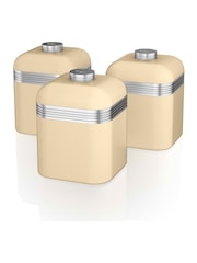 Swan Set of 3 Cream Retro Kitchen Storage Canisters - Image 1 of 1