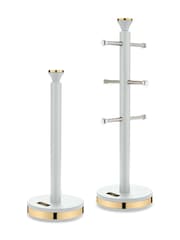 Tower White and Champagne Gold Cavaletto Mug Tree and Towel Pole Set - Image 1 of 8