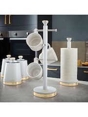 Tower White and Champagne Gold Cavaletto Mug Tree and Towel Pole Set - Image 4 of 8