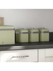 Swan Set of 3 Green Retro Kitchen Storage Canisters - Image 2 of 3