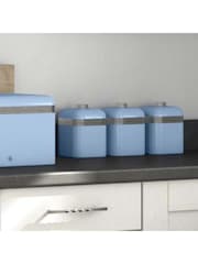 Swan Set of 3 Blue Retro Kitchen Storage Canisters - Image 1 of 3