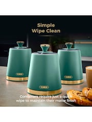 Tower Set of 3 Jade with Champagne Gold Cavaletto Storage Canisters - Image 5 of 8