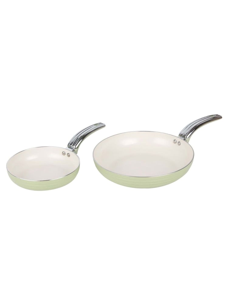 Swan 5 Piece Green Retro Pan Set - Image 2 of 5