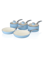 Swan 5 Piece Grey Retro Pan Set - Image 1 of 6