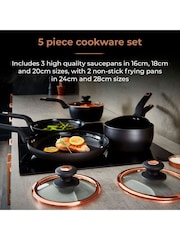 Tower 5 Piece Black Cavaletto Cookware Set - Image 3 of 11