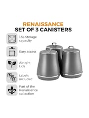 Tower Set of 3 Grey Renaissance Storage Canisters - Image 2 of 11