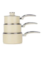 Swan 3 Piece Cream Retro Saucepan Set - Image 5 of 10