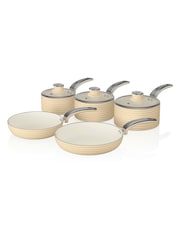 Swan 5 Piece Cream Retro Pan Set - Image 1 of 12