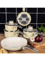 Swan 5 Piece Cream Retro Pan Set - Image 12 of 12