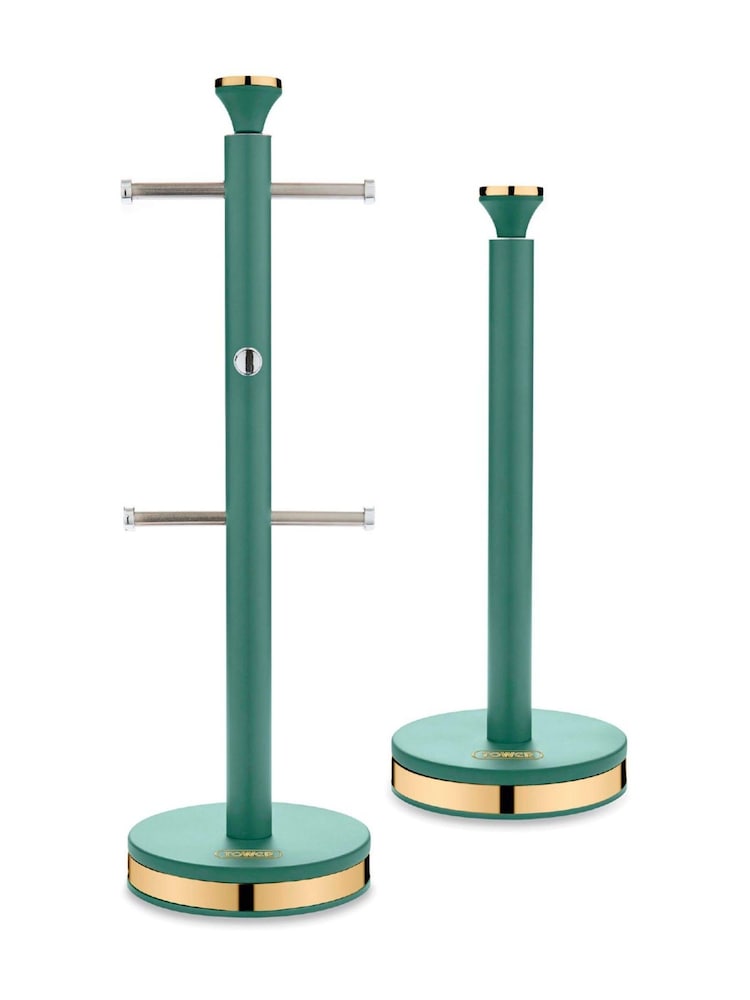 Tower Jade Green and Champagne Gold Cavaletto Mug Tree and Towel Pole Set - Image 1 of 9