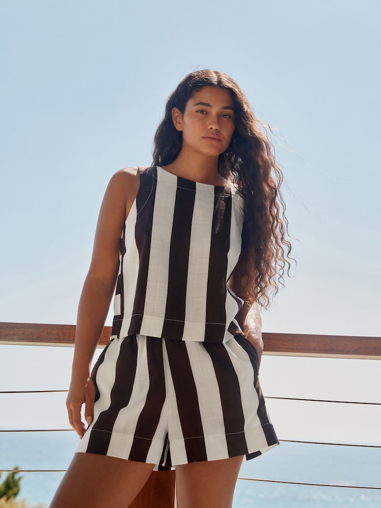 Brown/Cream Stripe Vest Top - Image 2 of 7