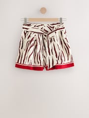 Creme, Zebra-Print - Shorts mit Bindegürtel - Image 5 of 7