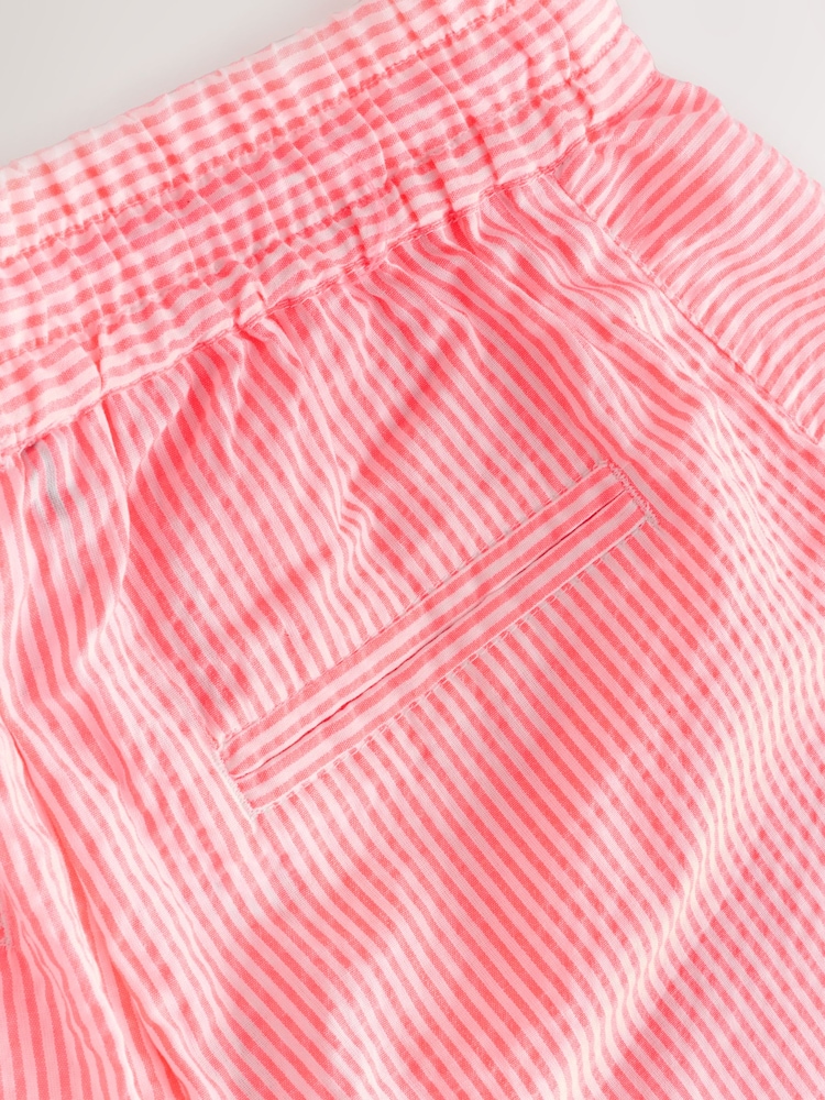Pink/White Wide Leg Pull On Striped Trousers - Image 7 of 7