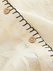 Cream Crochet Shirt with Embroidery - Image 6 of 7