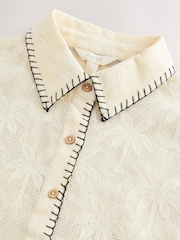 Cream Crochet Shirt with Embroidery - Image 7 of 7