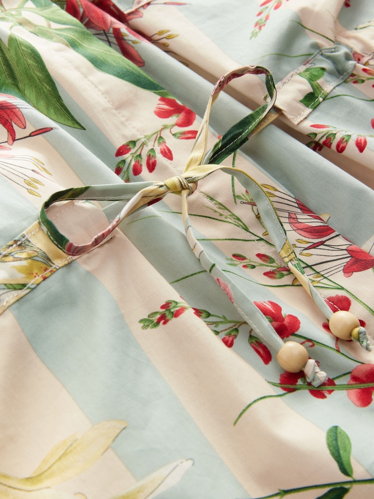 Kew Collection Floral 100% Cotton Tie Waist Shirt - Image 7 of 7