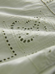 Sage Green 100% Cotton Embroidered Trousers - Image 8 of 8