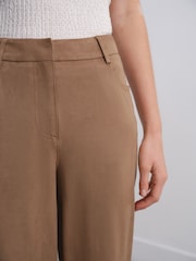 Tan/Brown Faux Suede Barrel Trousers - Image 5 of 8