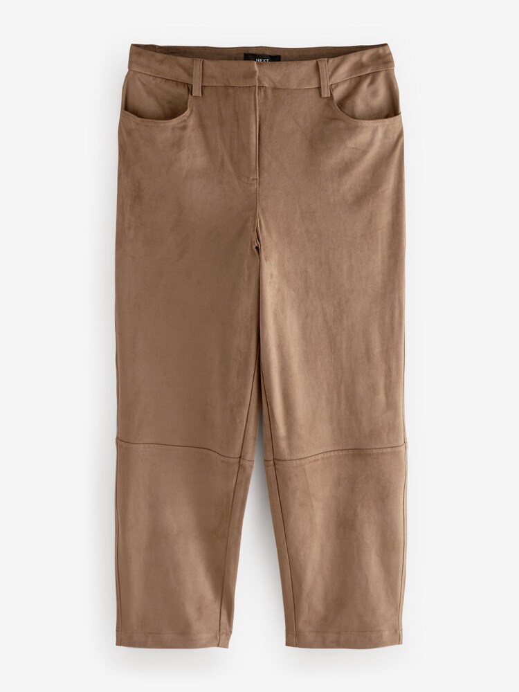 Buy Tan/Brown Faux Suede Barrel Trousers from the Next UK online shop