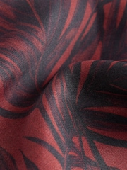 Brown Palm Print Wide Leg Satin Trousers - Image 8 of 8