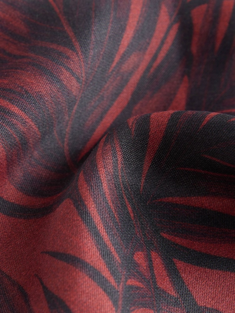 Brown Palm Print Wide Leg Satin Trousers - Image 8 of 8