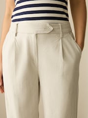 Natural Stay Smart Wide Leg Linen Rich Trousers - Image 4 of 8
