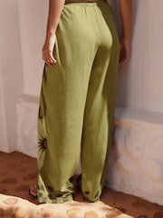 Grün - Wide-Leg-Hose mit Leinen - Image 4 of 8