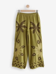 Grün - Wide-Leg-Hose mit Leinen - Image 6 of 8