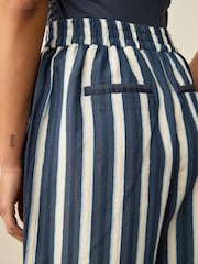 Navy Wide Leg Striped Trousers - Image 5 of 8