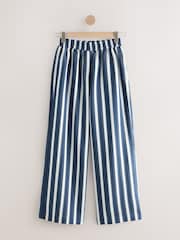 Navy Wide Leg Striped Trousers - Image 6 of 8