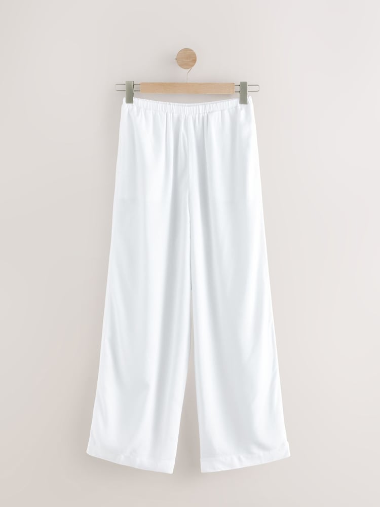 Wit - Linnen broek met wijde pijpen - Image 5 of 7