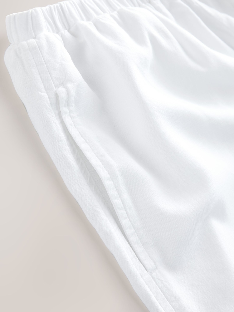 Wit - Linnen broek met wijde pijpen - Image 6 of 7