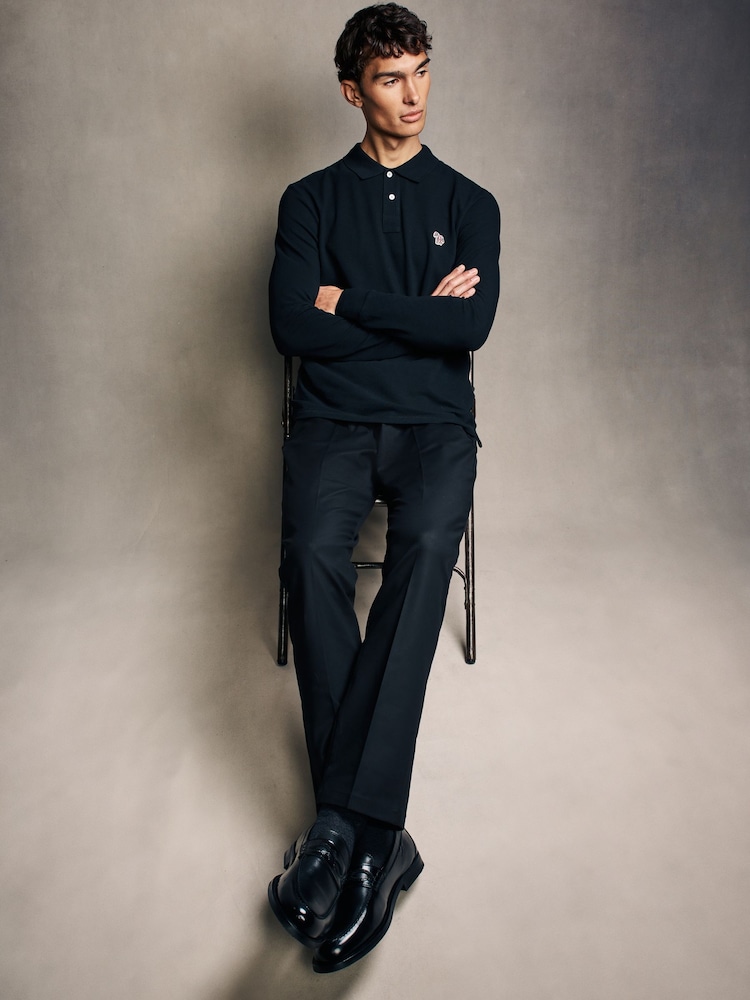 PS Paul Smith Zebra Logo Long Sleeve Polo Shirt - Image 2 of 6