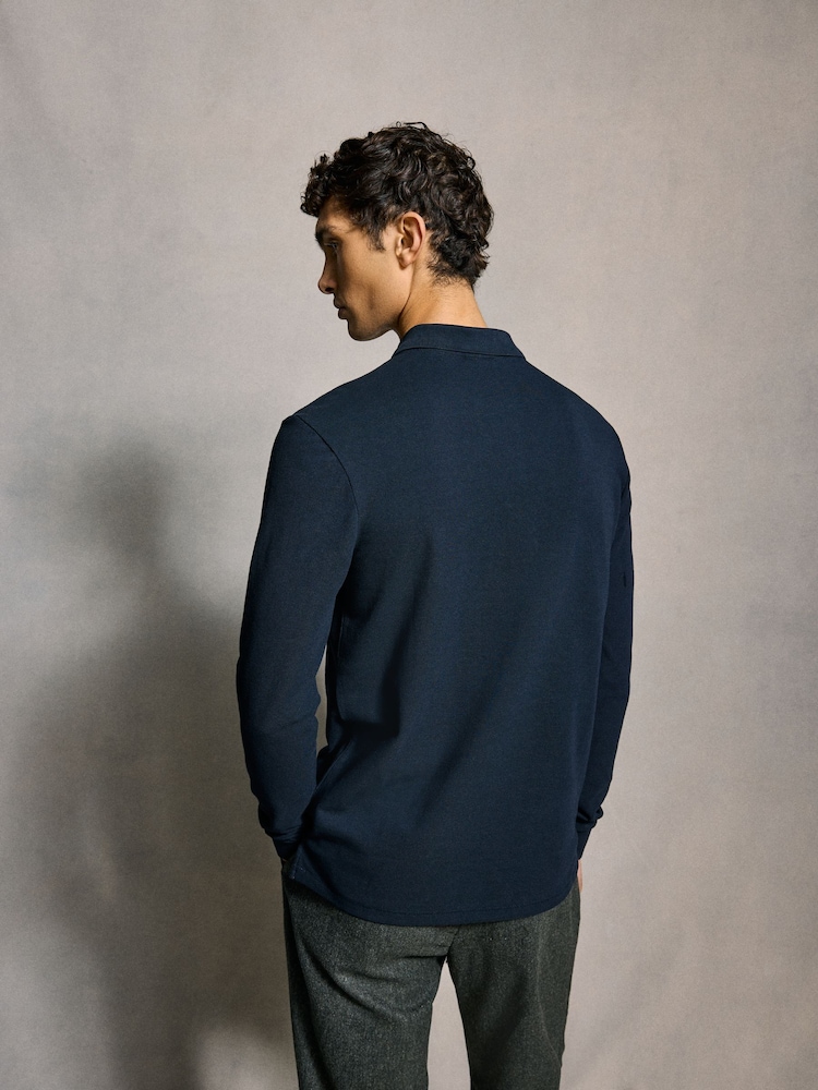 PS Paul Smith Zebra Logo Long Sleeve Polo Shirt - Image 2 of 4