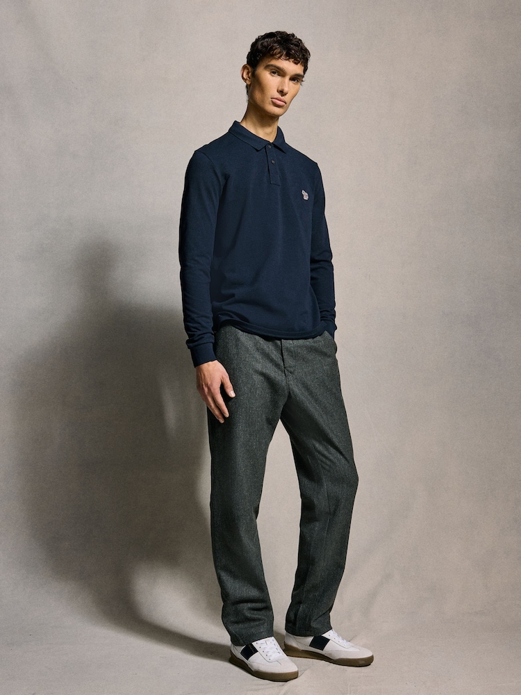 PS Paul Smith Zebra Logo Long Sleeve Polo Shirt - Image 3 of 4