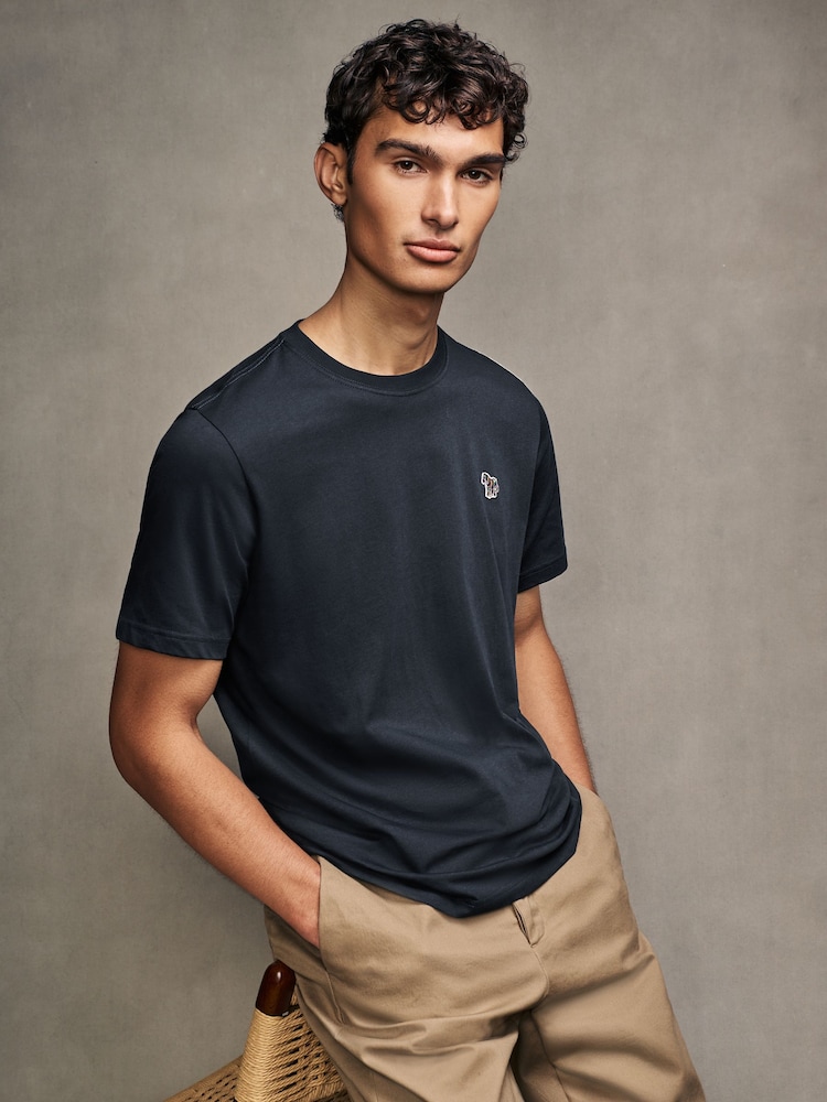 PS Paul Smith Regular-Fit Grey Logo 100% Cotton T-Shirt - Image 4 of 8