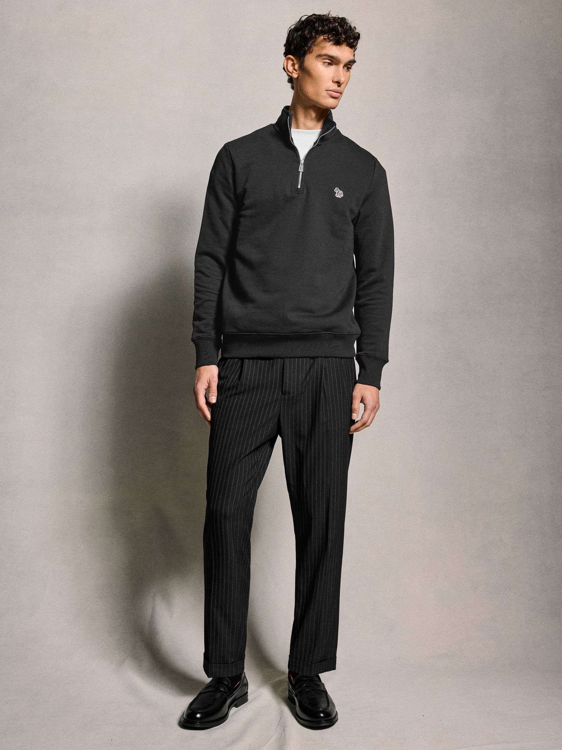 Buy PS Paul Smith Black Cotton Quarter Zip Sweatshirt from Next USA