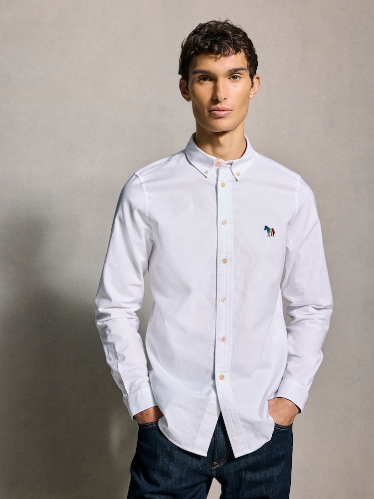PS Paul Smith Zebra Print Logo Oxford Shirt - Image 1 of 5