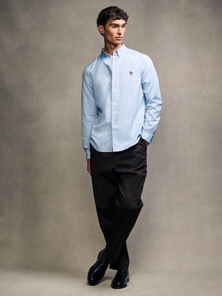 PS Paul Smith Zebra Print Logo Oxford Shirt - Image 3 of 6