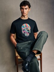 PS Paul Smith 100% Cotton Multi Skull Graphic Print Black T-Shirt - Image 3 of 5