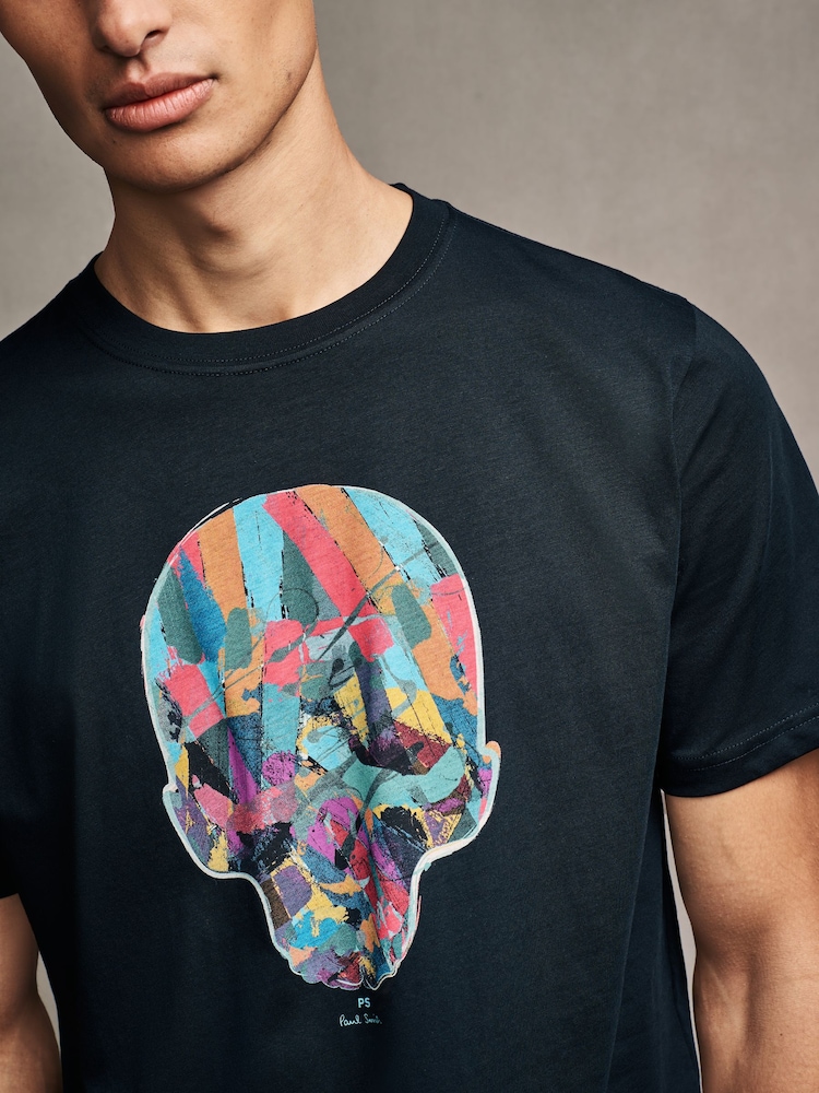 PS Paul Smith 100% Cotton Multi Skull Graphic Print Black T-Shirt - Image 5 of 5
