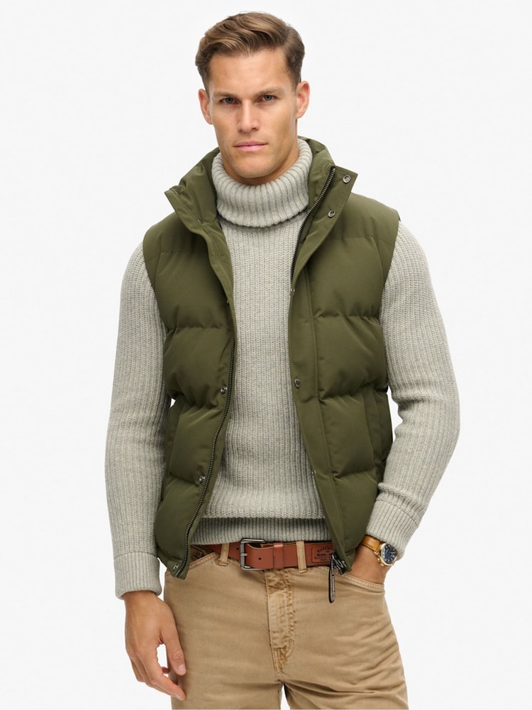 Superdry Green Non-Hooded Everest Gilet - Image 1 of 5