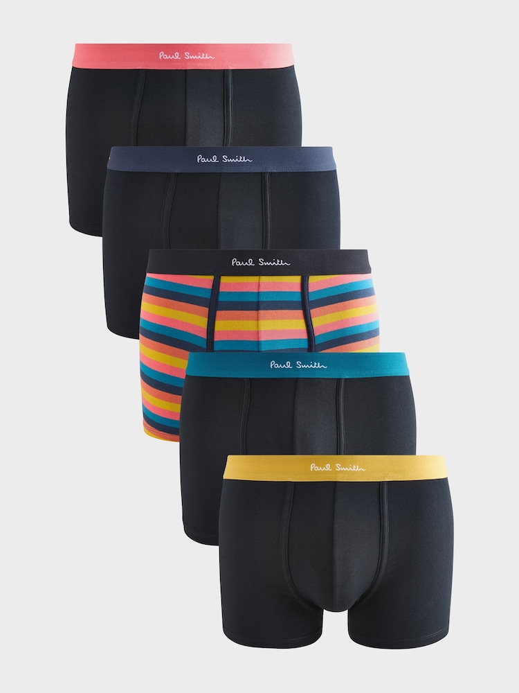 PS Paul Smith Multi Stripe Black Boxers 5 Pack - Image 1 of 7