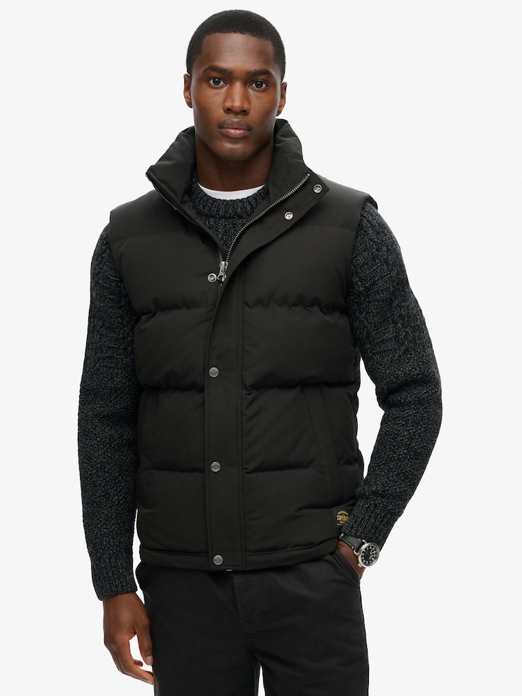 Superdry Black Non-Hooded Everest Gilet - Image 1 of 3